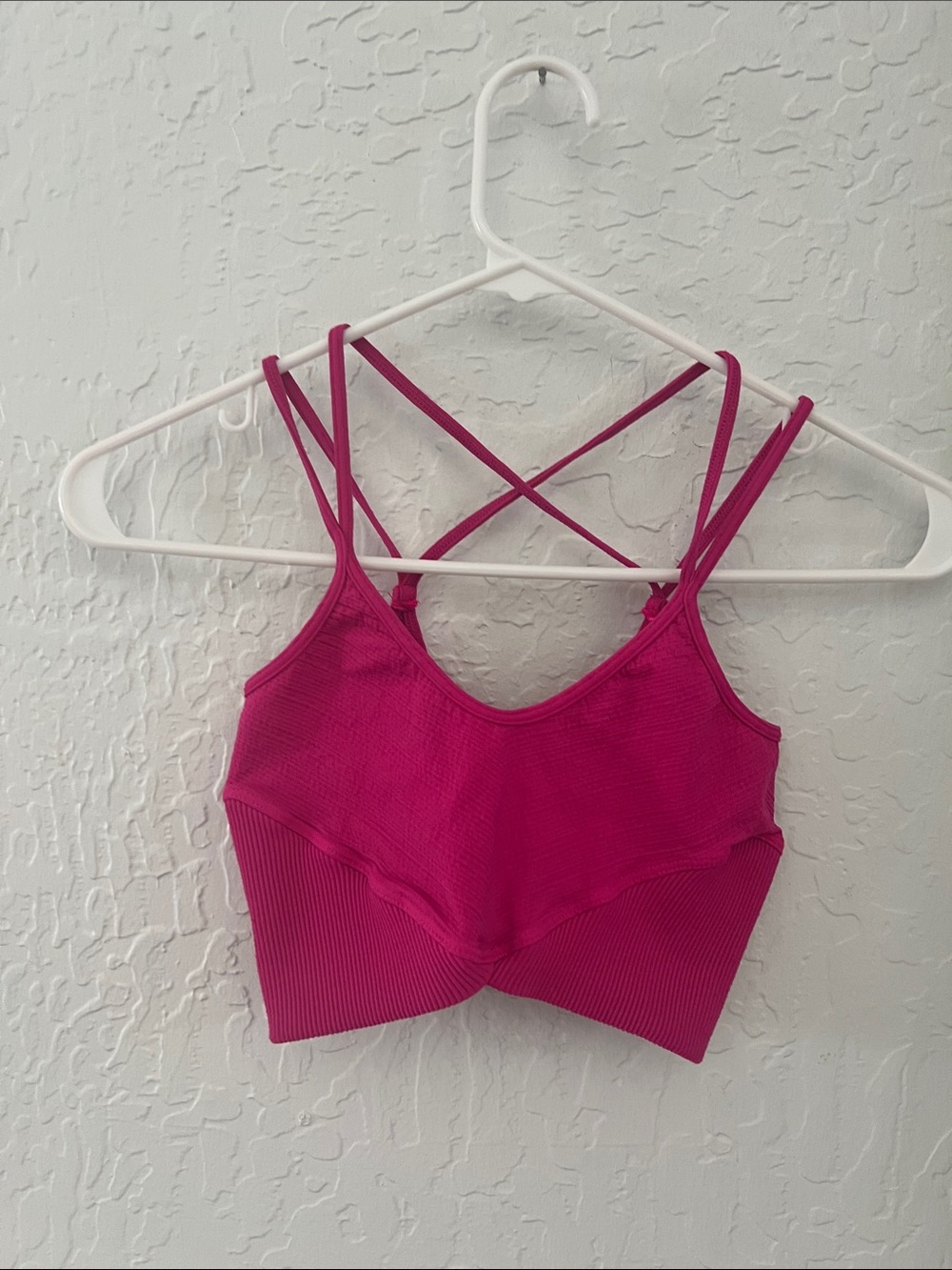 FP movement Women's Strappy Ribbed Bralette - Fuchsia.